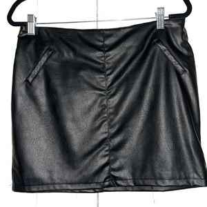 Cotton on Leather skirt
